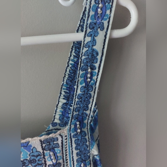 Joie maxi dress. Floral print. White + blue. Size 6 NWT Euro Summer Vibes - Picture 5 of 8
